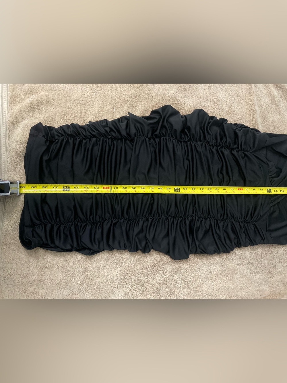 Black Draped Elegant 3/4 Sleeve Midi Dress Size XL - Picture 6 of 6